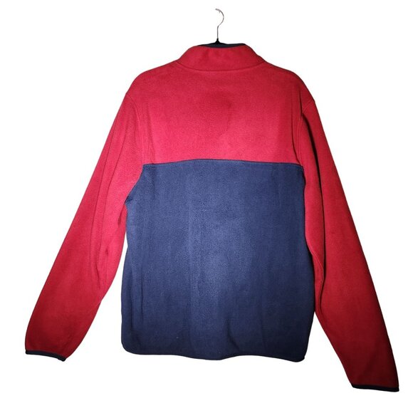 Lands' End Red & Navy Nautical Polar Pullover Fleece Sweater L‎ 100% Polyester - Picture 4 of 6